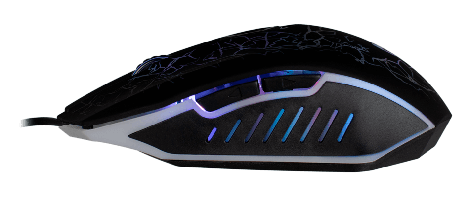 Mouse Gamer Rayden ILUMINAÇÃO RAINBOW - Sensor Óptico até 2400DPI para Jogos de Alta Precisão