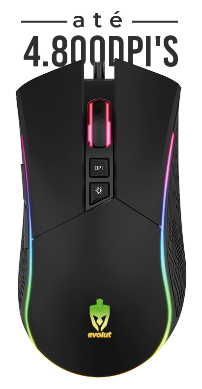 Mouse Gamer Skadi, Até 4.800 DPI's - RGB LED com Efeitos para Jogos Imersivos