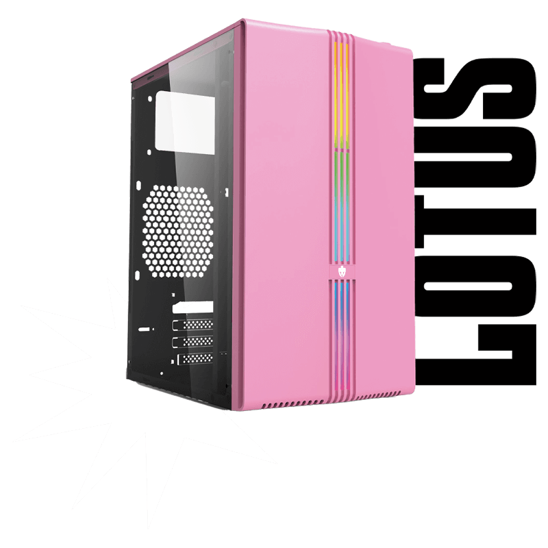 Gabinete Gamer Lotus Evolut - Iluminação Rainbow RGB - Mid-Tower