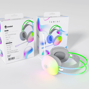 Headset Perfeito - Ajuste Headband, LED Rainbow, Total Conforto