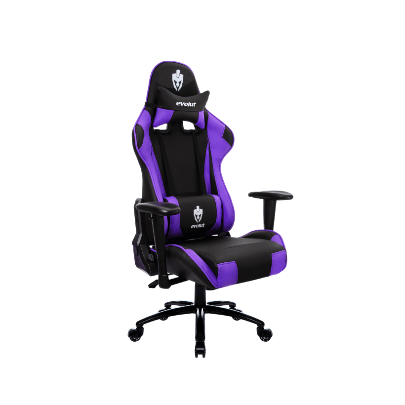 Cadeira Gamer roxa Resistente - Suporta até 150kg, Estrutura em Metal, Reclinável, Malha Sintética PU
