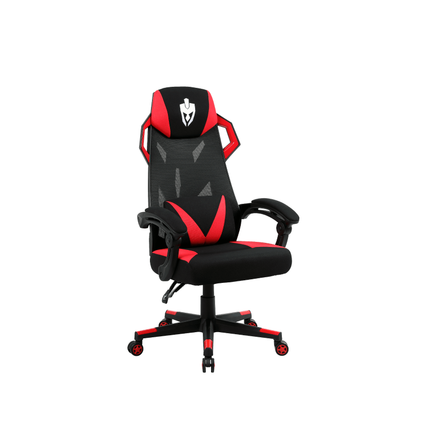 A Cadeira Gamer vermelha Resistente oferece durabilidade e estilo, suportando até 120kg, disponível em 4 cores, reclinável e com uma estrutura sólida de metal